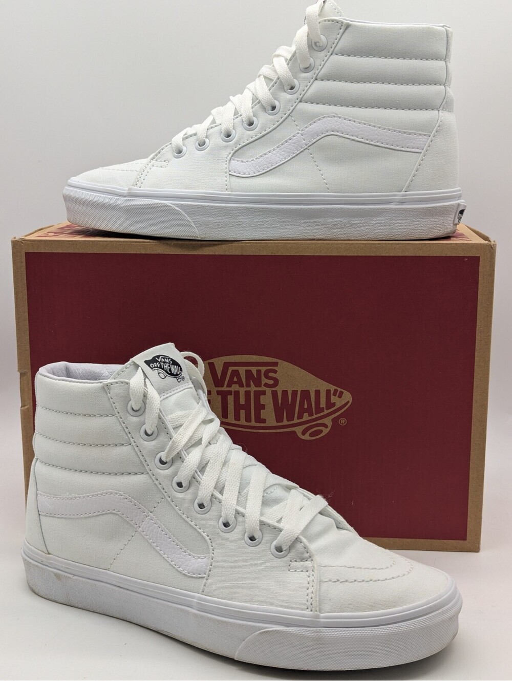 VANS Sk8-Hi True White High Top Sneakers Mens Size 7.5 / Women's 9 VN000D5IW00
